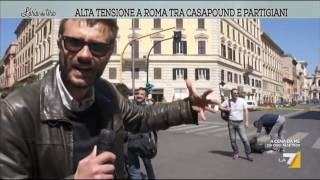 Alta tensione a Roma tra Casapound e partigiani [upl. by Philander]