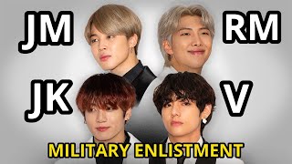 BTS Military Enlistment RM Jimin V Jungkook Next to Enlist for Military Service [upl. by Ahtnammas]