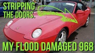 Restoring a Flood Damaged Porsche 968 Restoring the doors  Part 1 porsche968 [upl. by Ynnek]