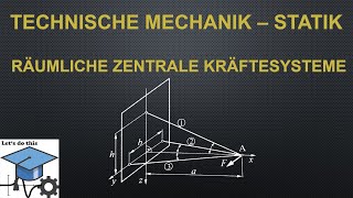 Räumliche Zentrale Kräftesysteme  Technische Mechanik  Statik [upl. by Ellimac]