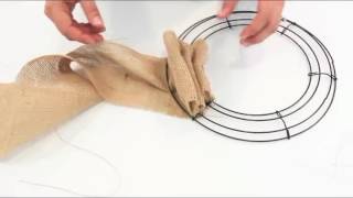 Fast Make A Burlap Wreath Under 2 Minute [upl. by Kcirrez]