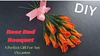 How To Make Rose Bud l Rose Bud l Crepe Paper Rose Bud diy craft paperflowers [upl. by Layol]