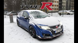 Civic Type R FK2 cold start 18c exhaust and quick drive [upl. by Aloap]