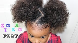 Zig Zag Hairstyle  How to do a Zig Zag Part [upl. by Pozzy]