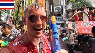 Celebrating Songkran Festival in Bangkok Thailand 🇹🇭 [upl. by Lemcke]