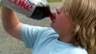 kid drinking the diet coke after mentos [upl. by Eigriv]