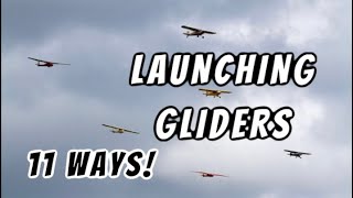 11 Ways to Launch a Glider  Aero Tow  Winch  Jet  Sailplane  How Do Gliders Takeoff [upl. by Korey]