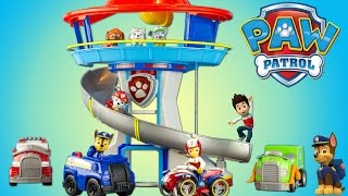 Pat Patrouille Quartier Général Paw Patrol Lookout Playset Toy Review Jouet Patrulla de Chachorros [upl. by Tsew862]