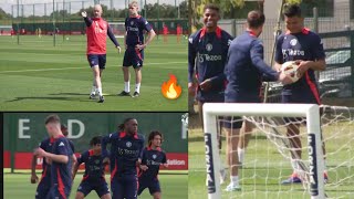 🎥video Manchester United first training for preseason friendlies at Carrington training grounds [upl. by Nedla232]