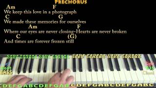 Photograph Ed Sheeran Piano Cover Lesson in C with ChordsLyrics [upl. by Alaek]