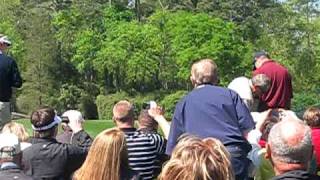 Masters  Fuzzy Zoeller invites soldier to hit his tee shot at legendary Amen Corner [upl. by Tarrsus]