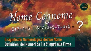 Il significato Numerologico del tuo nome  Definizioni dei Numeri da 1 a 9 legati alla Firma [upl. by Ahsikram]