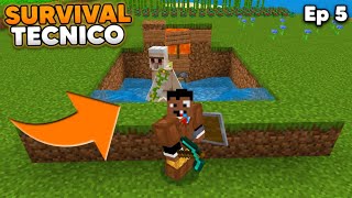 SURVIVAL TÉCNICO EN MINECRAFT BEDROCK 120  TERMINE LA GRANJA DE HIERRO 🤯 [upl. by Hpsoj]