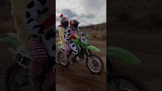 Riding a Motocross Track Tandem in a KDX220 [upl. by Riggs]