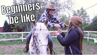 Types of BEGINNERS taking horse riding lessons 😂  parody [upl. by Sotnas112]