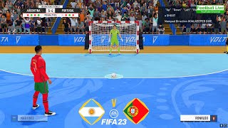 FIFA 23  Argentina vs Portugal  Penalty Shootout Futsal  Messi vs Ronaldo  Gameplay PC [upl. by Krakow]