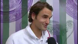 Federer talks football and Wawrinka  Wimbledon 2014 [upl. by Fugere763]