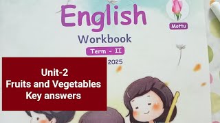 2nd std term2 English workbook Unit2 mottu key answers202425 [upl. by Curr]