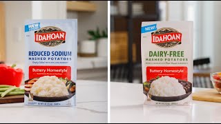 A New Way to Mash  Idahoan® Reduced Sodium and Dairy Free Buttery Homestyle Mashed Potatoes [upl. by Hiltner]