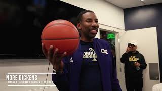 GT Basketball  Atlanta Mayor Andre Dickens celebrates with the Yellow Jackets [upl. by Christoper]