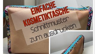 GeschenkideeKosmetiktasche nähenkostenlose Schnittmuster zum ausdrucken [upl. by Hsetirp]