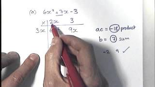 How to  factorise a quadratic expression when a is not 1 [upl. by Tare]