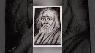 Rabindranath Tagore Pencil Sketch Drawing ❤️ pencilsketch [upl. by Ardnua]