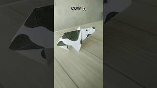 COW ORIGAMI 🐄 HOW TO FOLDING COW CRAFT FOLLOWING THE STEP origami art craft [upl. by Schuler920]