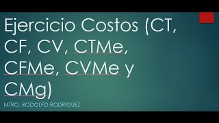 Ejercicio CT CF CV CTMe CFMe CVMe y CMg [upl. by Chadabe]