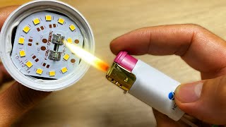 Take A Cigarette Lighter To Fix The LED Bulb and Amazing Result [upl. by Namdor440]