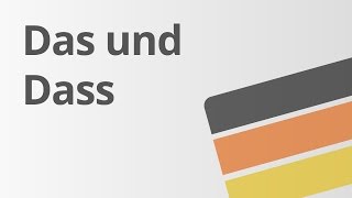 Deutsch Grammatik DasDass  Deutsch  Rechtschreibung und Zeichensetzung [upl. by Pierrette]