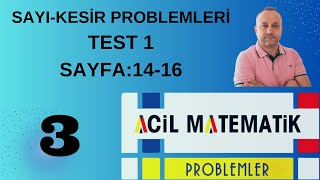 3 SayıKesir Problemleri Test 1 Acil Matematik Problemler Fasikülü problemacilmatematik9818 [upl. by Priebe350]