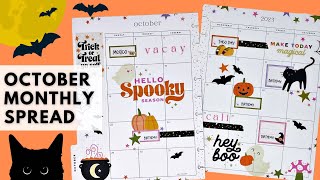 PLAN WITH ME  OCTOBER MONTHLY SPREAD  THE HAPPY PLANNER [upl. by Tacita]