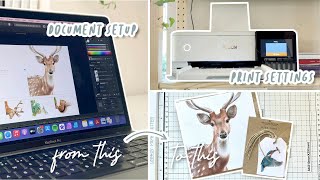 How I Print my Own Products From Home  Art Prints Greeting Cards Gift Tags  Epson ET8500 [upl. by Antonino]