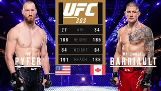 JOE PYFER vs MARCANDRE BARRIAULT FULL FIGHT UFC 303 [upl. by Analra666]