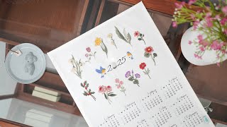 SUB 탄생화 프랑스 자수 달력 2025 3편 Birth Flowers Calendar Hand Embroidery  Part 3 [upl. by Charlotte802]