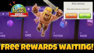 How To Claim Free Rewards  Clash Of Clans World Championships  Clash Of Clans [upl. by Ardeid576]