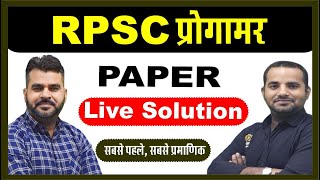 RPSC PROGRAMMER EXAM 2024 ANSWER KEY [upl. by Niamert]