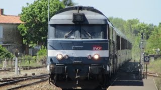 France Nantes  Bordeaux area Class BB 67400 SNCF diesel locomotives on Intercités passenger trains [upl. by Frerichs]