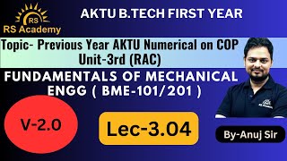 PREVIOUS YEAR AKTU NUMERICAL ON COP  FME  UNIT3  LEC34  BYANUJ SIR  RS ACADEMY AKTU [upl. by Sidran]