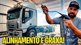 EP14🍀FIZ O ALINHAMENTO DO CAMINHÃO  ENGRAXADEIRA A AR CONECTADA NO CAMINHÃO ECONOMIA [upl. by Caras670]