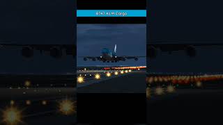 Boeing 747 KLM Cargo Night Landing  Spectacular Nighttime Aviation Footage aviation shorts [upl. by Enerol361]