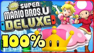 New Super Mario Bros U Deluxe 🌰 31 Waterspout Beach 🌰 100 All Star Coins [upl. by Nyrehtac564]