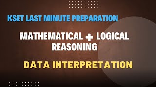 KSET MATHEMATICAL AND LOG DATA INTERPRETATION [upl. by Wack]