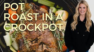 Moms Pot Roast in a Crockpot An Easy Delicious Dinner [upl. by Mcclees]