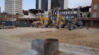 Buildings being demolished on Campbell Avenue Roanoke VA June 2022 Seen from Norfolk Avenue [upl. by Newo]