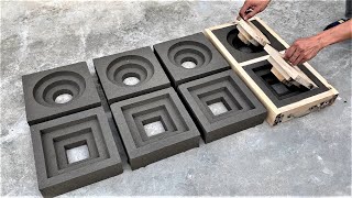 Diy  Cement Ideas Tips  DIY wood mold and brick molding with quick and creative ventilation [upl. by Garvey964]