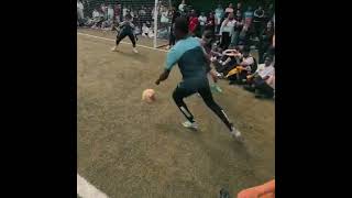 Genius street soccer move Incredible dribble to open goal [upl. by Odracir]