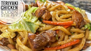 Teriyaki Chicken And Udon Stir Fry  Easy Teriyaki Udon Recipe [upl. by Lief758]