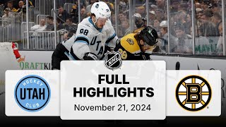 NHL Highlights  Utah Hockey Club vs Bruins  November 21 2024 [upl. by Mccomb]